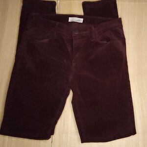 Loft Womens Maroon Corduroy Modern Skinny Pants 2